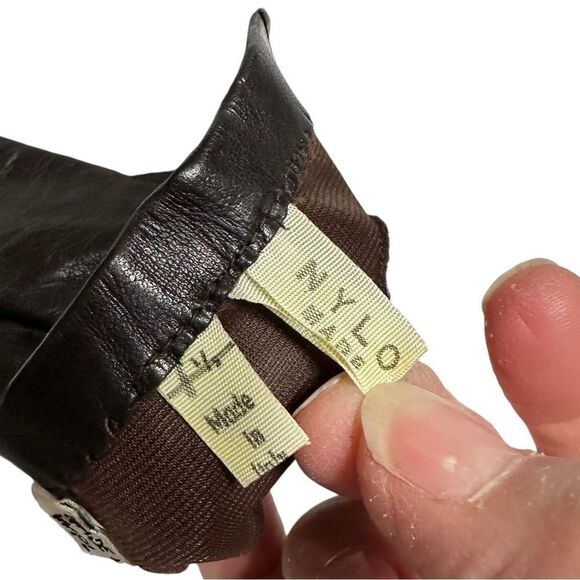 Vintage 80’s Chocolate Brown lined soft leather gloves Size 7.5 plus bonus pair - Picture 3 of 11